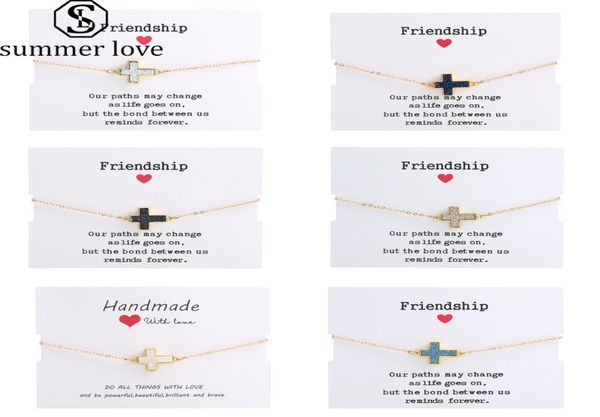 

fashion design women cross charm bracelets natural resin druzy stone gold copper chain bracelets bangles for girl summer jewelry g2074479, Black