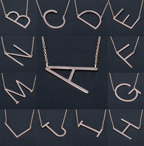 

gold silver initial letter pendant necklaces for women personalized 26 english alphabet charm chains choker fashion jewelry in bul3121811