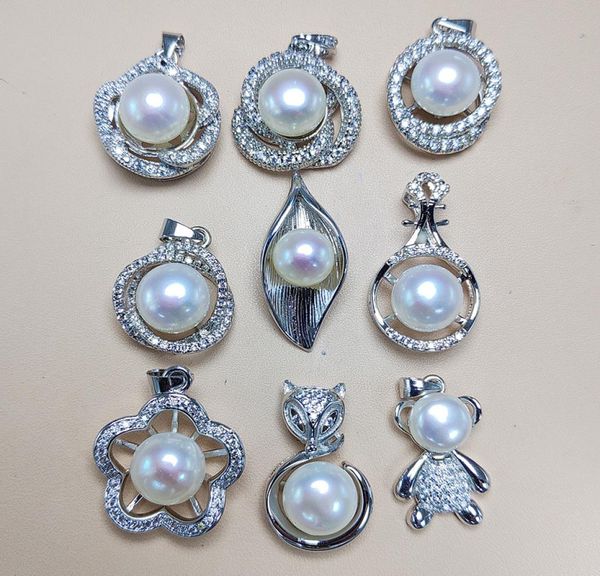 

100 freshwater pearl pendant 925 sliver pendant 36 styles diy pearl necklace for women girl fashion jewelry without chain wedding4825195, Silver
