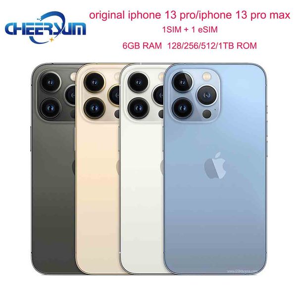 

95% new apple iphone 13 pro 13pro 128gb 256gb 512gb 1tb rom 6.1" super retina oled a15 ios face id nfc unlocked 5g cellphone