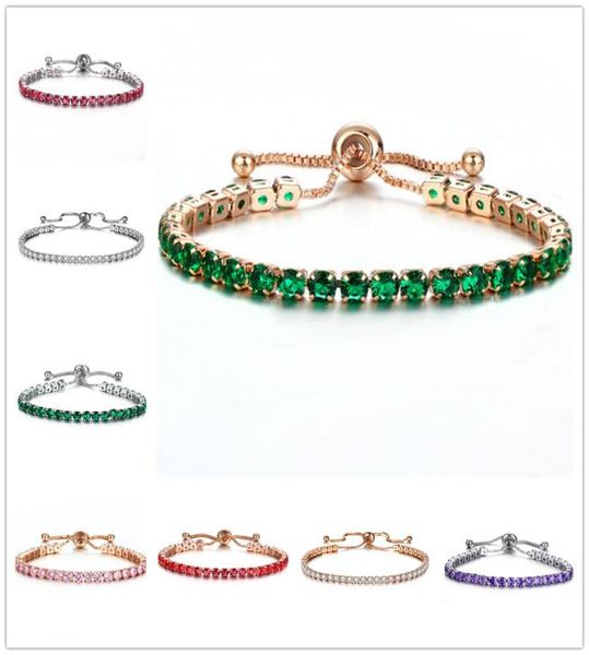 

fashioh elegant crystal chain link bracelet bangle cubic zircon strand bracelets for women pulseiras bijoux8241097, Black