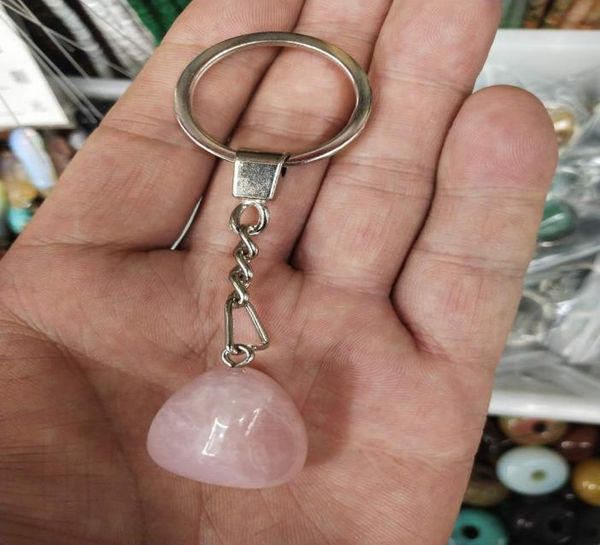 

gemstone keychains silver plated key ring with natural stone quartz crystal tiger eye lapis lazuli healing crystal beads keyring g2962389, Slivery;golden