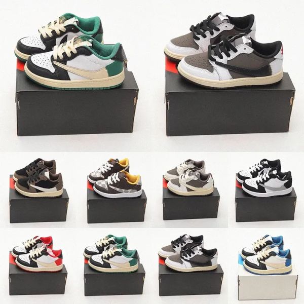 

travis kids shoes 1s 1 shoe boys scotts low sneaker designer mocha baby kid youth toddler infants children boy girl 2022 basketball athletic, Black