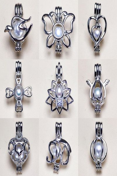 

whole s925 sterling silver pendant settings cage pearl necklace settings openable diy pearl necklace women fashion jewelry wed1875704, Slivery;crystal