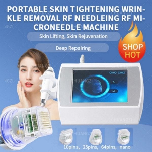 

portable rf microneedle radio frequency gold micro needle skin lifting and tightening acne removal machine
