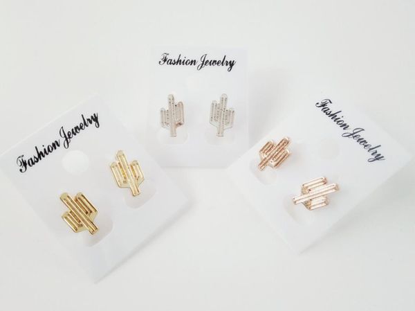 

fashion cactus stud earrings for women planar hollow out cactus stud earrings silver plated zinc alloystud earrings4147740, Golden;silver