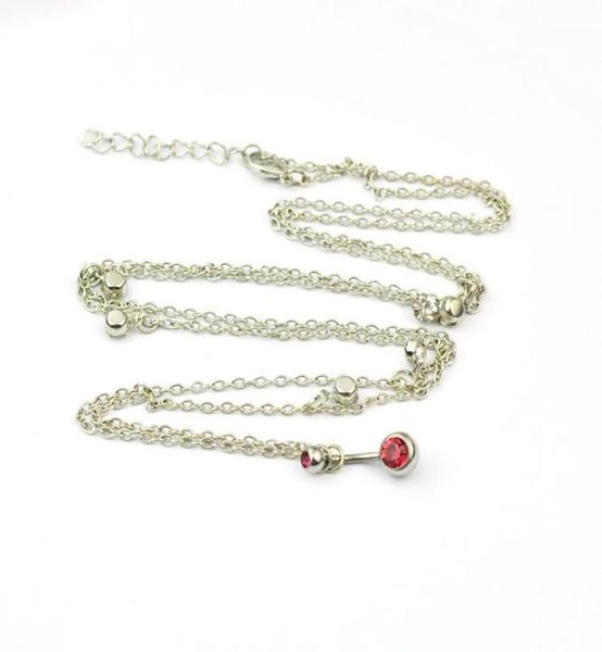 

blingbling diamond belly button nail waist chain silver navel body chain belly button gold chain two colors to choose eub4820361