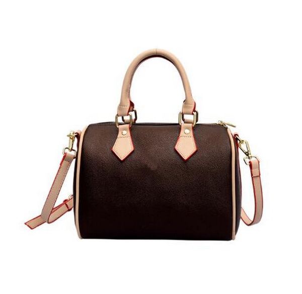

5aa quality 2023 classic fashion genuine leather women brown handbag speedy 16 18 25x19x15cm shoulder bag purse