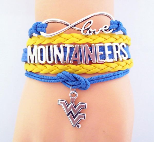 

jewelry infinity love mountaineers team football bracelet friendship bracelets b090504680063, Golden;silver