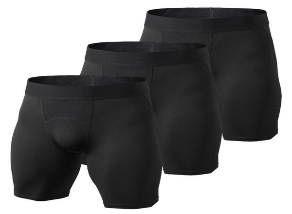 

3 pack men sports underwear breathable boxing briefs men compression shorts fitness cycling quickdrying stretch shorts5149319, White;black