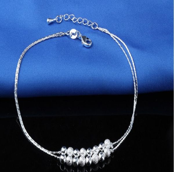 

metal crafted beads s925 anklets sterling silver ankle bracelets ankle chain barefoot sandals foot chains charms for foot5512918, Red;blue