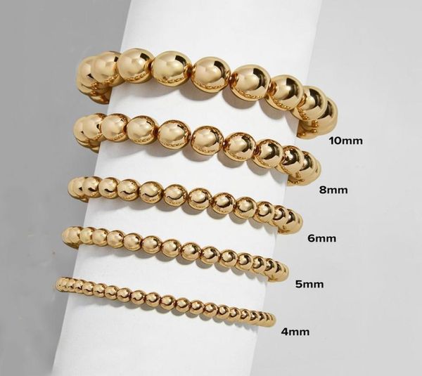 

gold plated round gemstone bead bracelets fashion women charms beaded bracelet for man woman stretch bracelet 4mm 5mm 6mm 8mm 10mm5583051, Black