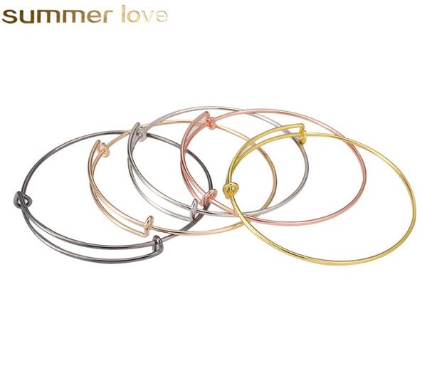 

wire opening bracelet adjustable alloy diy bracelet whole fashion simple design bracelet for women selling jewelry accesso5865936, Golden;silver