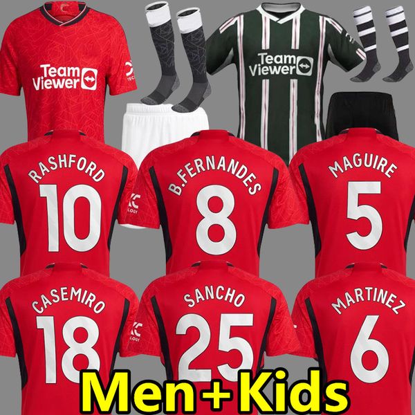 

23 24 rashford b. fernandes soccer jerseys casemiro martinez antony sancho eriksen fred maguire shaw manchesters mans utds 2023 2024 footbal, Black;yellow