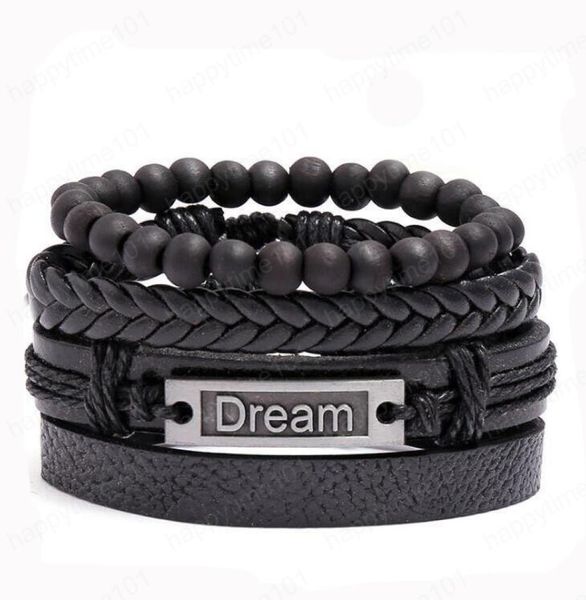 

100 genuine leather bracelet dream beading hemp rope simple and easy adjustable bracelet men039s combination suit bracelet 4 s9481152, Golden;silver