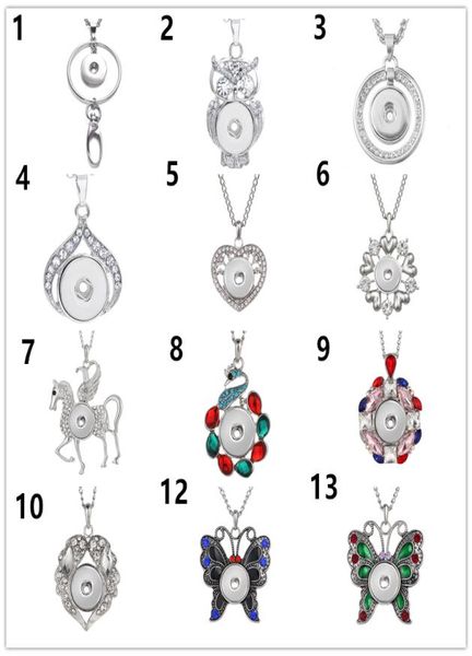 

fashion charm butterfly snap button pendant necklace antique silver noosa 18mm ginger jewelry with chain fit women men diy gifts3927146