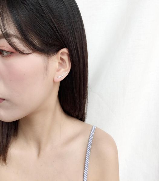 

a row 7 crystal ear cuffs hoop climber stud earrings for women girls star ear stud pin jewelry accessories 20196722959, Golden;silver