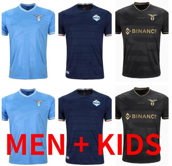

23 24 lazio 10th anniversary soccer jerseys maglie 2023 2024 romagnoli immobile luis bastos sergej badelj lucas j.correa zaccagni marusic me, Black;yellow