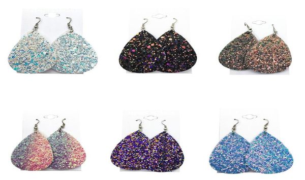 

bohemian fashion jewelry simple pendant drop earrings for women glitter tear leather earrings 6 color friend gifts a79a87010806, Silver