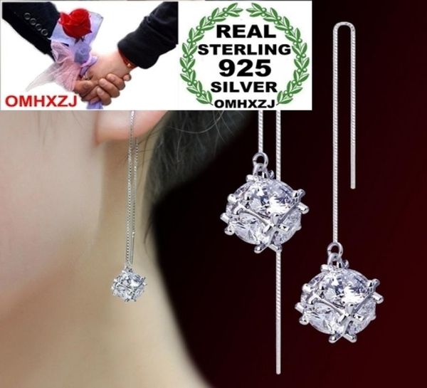 

omhxzj whole dangle chandelier geometric fashion magic cube women kpop 925 sterling silver tassel pendant drop long ear line1426689