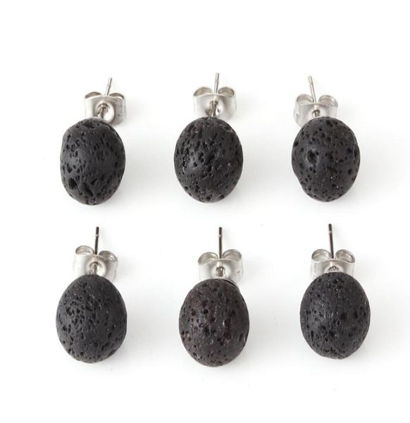 

stud black lava rock stone bead earrings diy aromatherapy essential oil diffuser earrings9006816, Golden