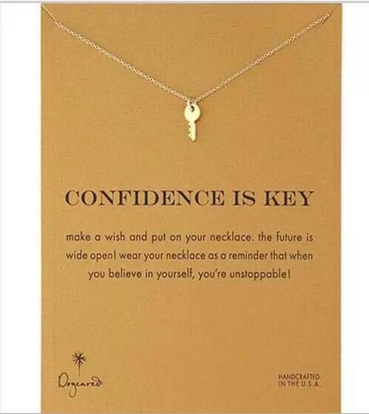 

dogeared necklace with keyconfidence is key silver and gold color no fade and 318604