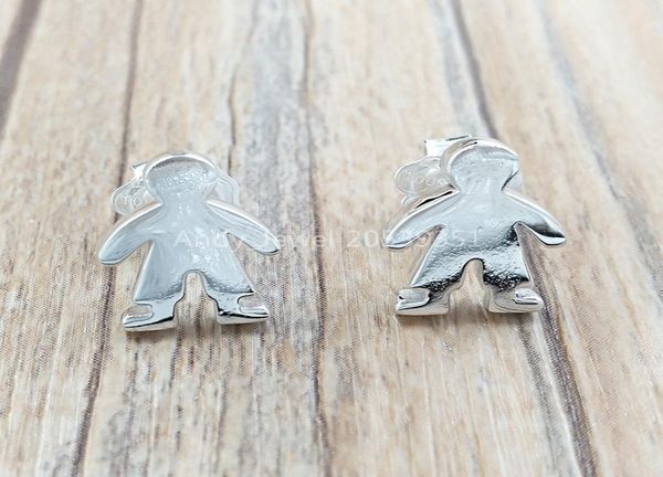 

silver sweet dolls earrings stud bear jewelry 925 sterling fits european jewelry style gift andy jewel 9159000154508162, Golden;silver