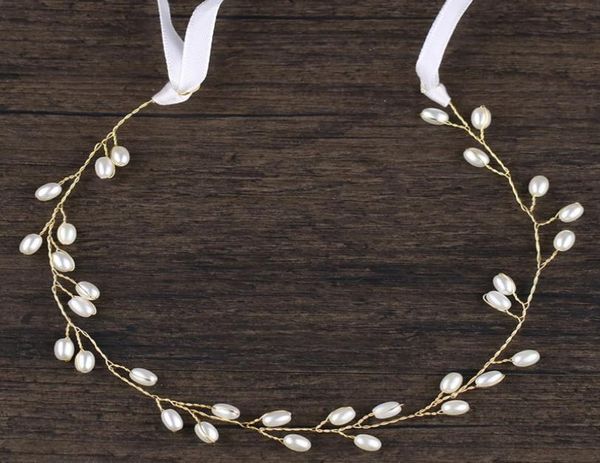 

vintage crystal pearl bridal headband with ribbon tiara bride headpiece hairs jewelry women wedding hair accessories1804088, Silver