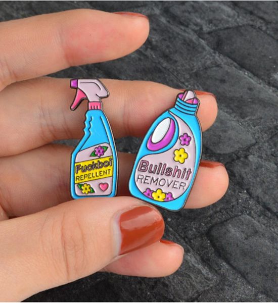 

50pcslot mix style pins and brooches removerxx repellent funny cleaning pin badge enamel pins brooch lapel pin1418183, Gray