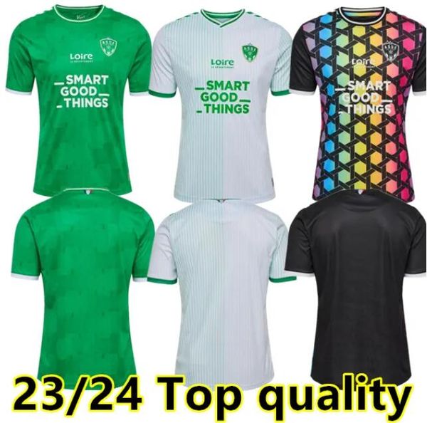 

2023 2024 as saint etienne third soccer jerseys home away asse youssouf maillots de foot shirt khazri boudebouz aholou goalkeeper football s, Black