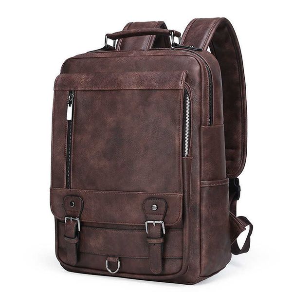 

backpack men s leather bag new high capacity usb charging computer travel 230708