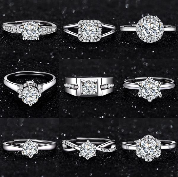 

wedding band rings women engagement gift imitation moissanite jewelry7449981, Silver