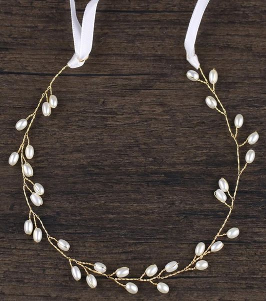 

vintage crystal pearl bridal headband with ribbon tiara bride headpiece hairs jewelry women wedding hair accessories5151486, Silver