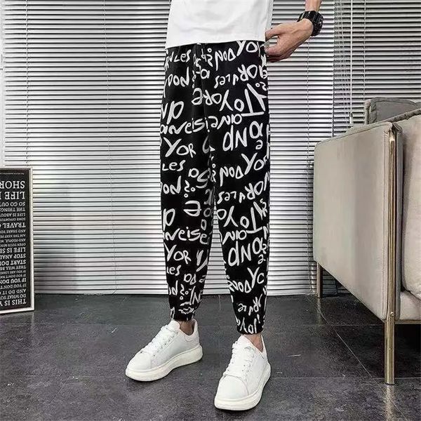 

men's pants spring autumn men high street nine points harun casual korea fashion baggy pantalones hombre 2023 230707, Black