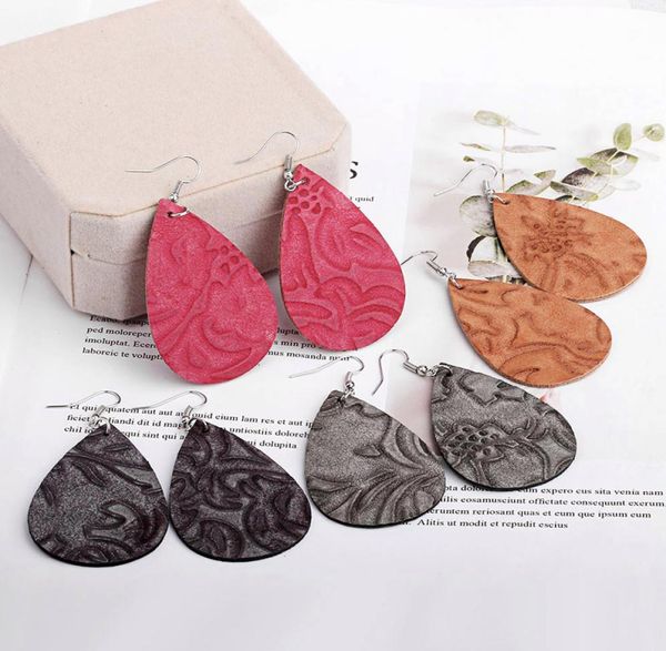 

2021 fashion leather dangle earrings for women boho anaglyph charm teardrop statement snake drop earring party wedding jewelry6657088, Silver