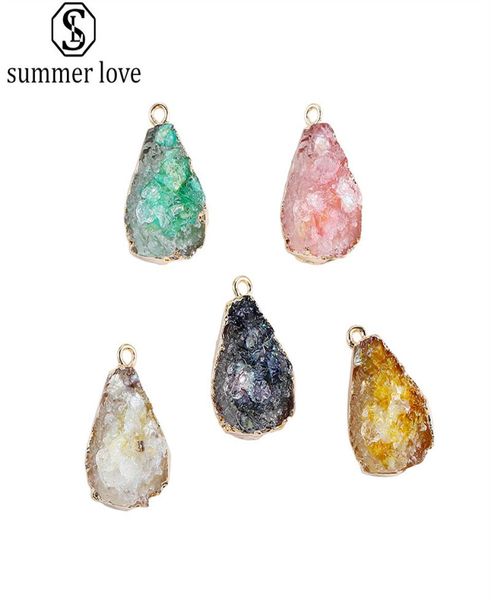 

2020 new fashion water drop resin stone pendent multiple colour womens accessories necklace earring pendants wholez7957060, Bronze;silver