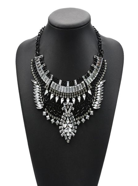 

black silver gold crystal statement necklace vintage indian jewelry choker necklaces bib collar turkish for women accessary 1 pc9598187, Blue;red
