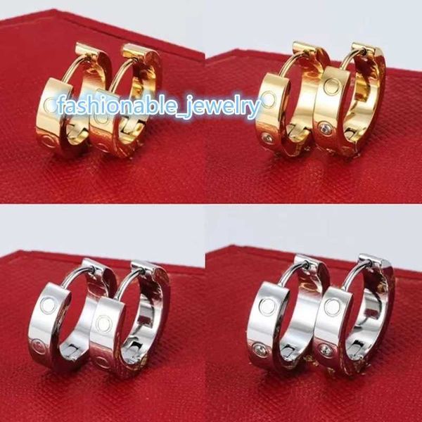 

light luxury explosive style temperament open stud titanium steel trend designer earrings wedding christmas holiday gift earrings buckle stu, Silver