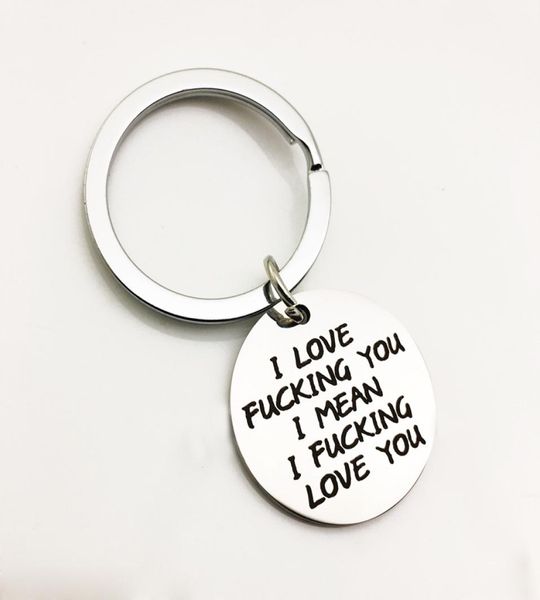 

circle i iove fucking i mean i fucking love you personality keychain creative special new trends pretty6530858, Slivery;golden