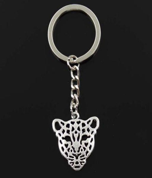 

new 20pcslot diy accessories antique silver zinc alloy hollow leopard head charms chain key ring keychain5342138, Slivery;golden