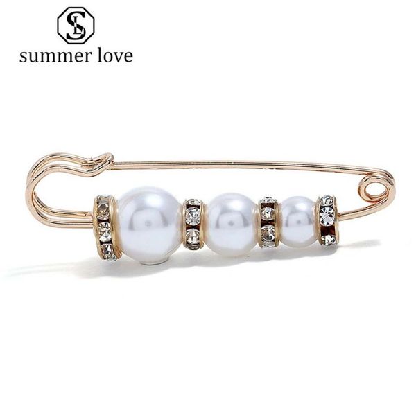 

big vintage pin design pearl brooch pin for women fashion rhinestone inlayed shirt dress clothes brooches jewelry accessories8813142, Gray