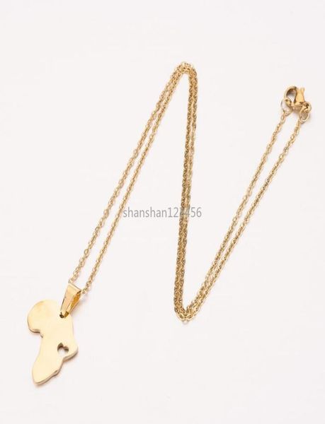 

stainless steel africa map pendant necklace hollow heart necklace silver gold chain for women men fashion jewelry will and sandy3897220