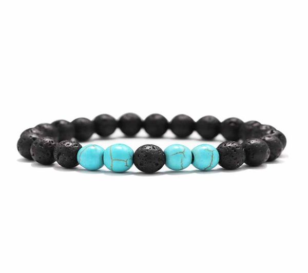 

8mm black lava stone turquoise bead braclets essential oil diffuser bracelet for women men jewelry5019009