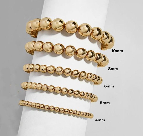 

gold plated round gemstone bead bracelets fashion women charms beaded bracelet for man woman stretch bracelet 4mm 5mm 6mm 8mm 10mm4520488, Black