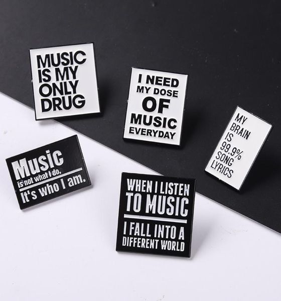 

vintage white black color music brooches pin for women fashion dress coat shirt demin metal funny brooch pins badges promotion gif9214186, Gray