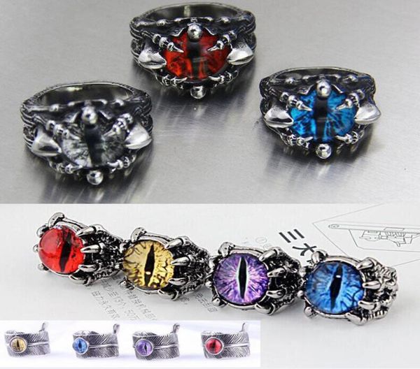 

gift retro skull eye punk ring men039s domineering punk demon eye personalized fashion jewelry douyin ring size adjustabl2295827, Silver