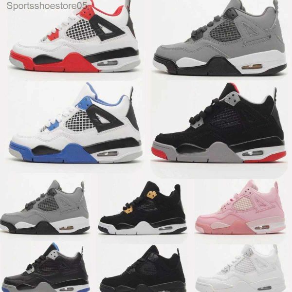 

boys basketball 4 jumpman 4s shoe kids shoes children black mid sneaker chicago designer scotts military cat trainers baby kid youth toddler