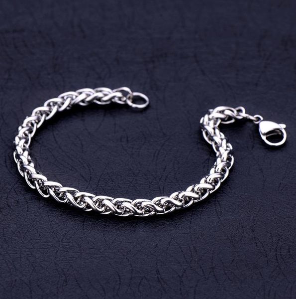 

whole low 4mm 5mm 6mm stainless steel keel chain bracelet fashion cool men039s jewelry 2882000, Black