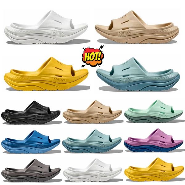 

hoka ora one one slippers triple white black yellow grey navy women men shoes slide 3 designer sport hokas platform rubber sandals lightweig