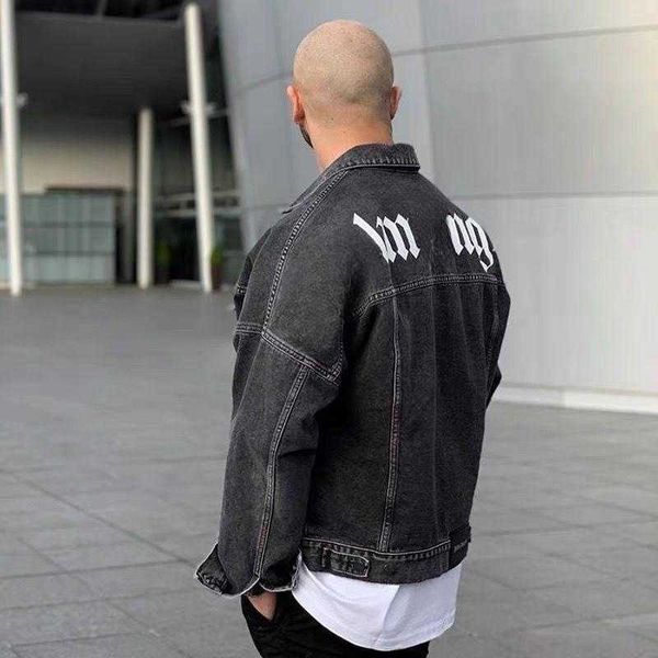 

23ss new mens denim jacket loose casual coat designer jackets men women letter denims clothing couple tooling cardigan coat high street long, Black;brown